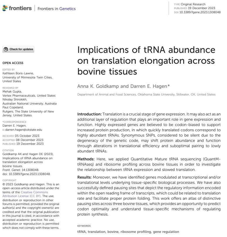 Implication of tRNA abbundance